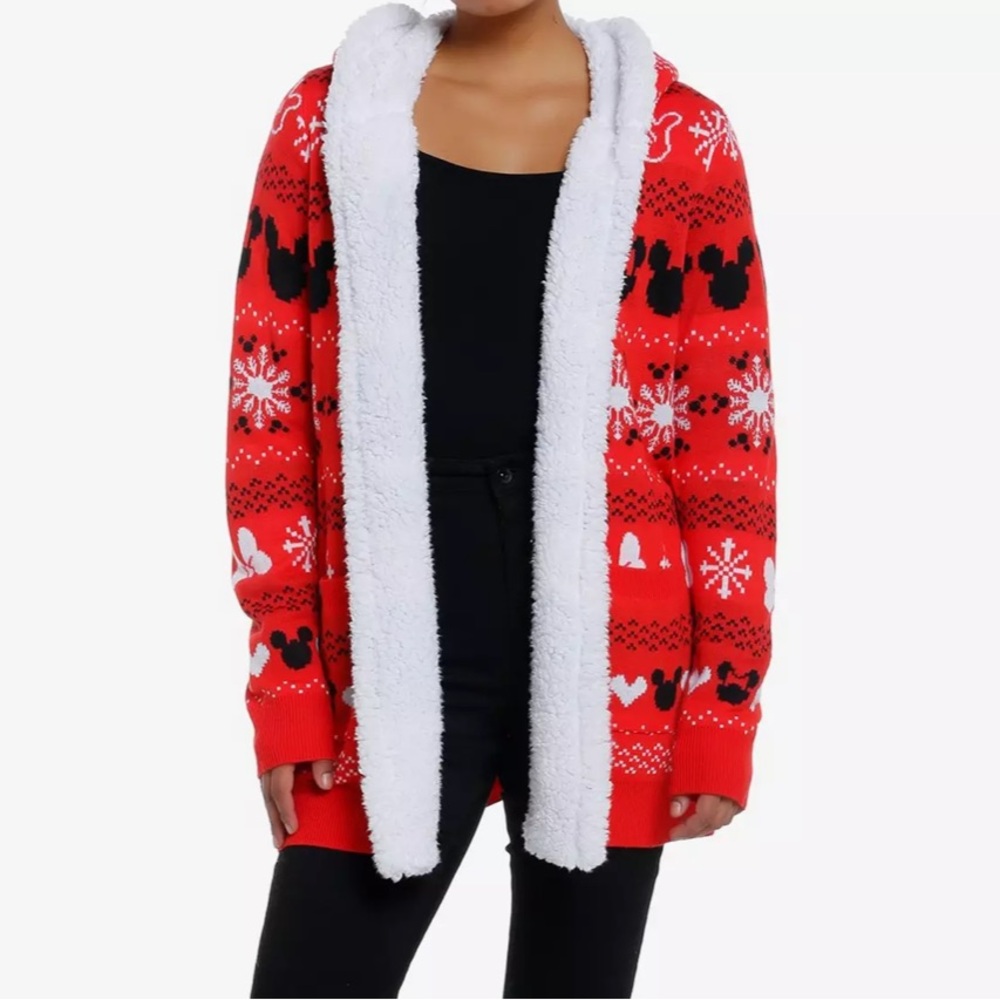 Disney Mickey and Minnie Fair Aisle Sherpa cardigan